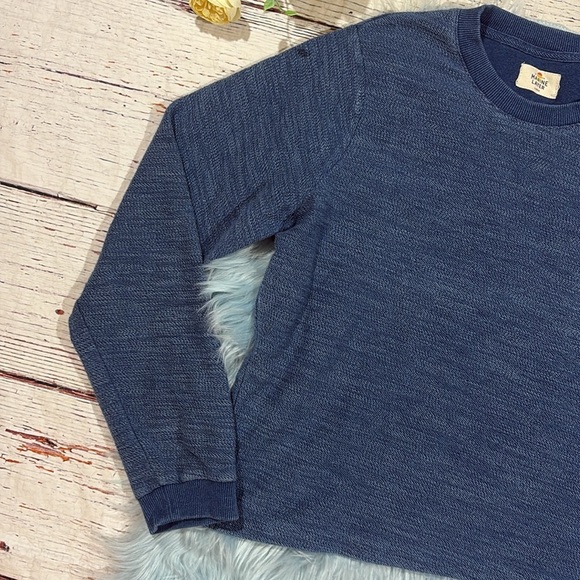 Marine Layer Blue Daria Textured Crewneck Sweatshirt - Picture 5 of 9